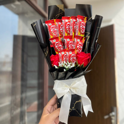 Premium KitKat Chocolate Bouquet – Black Edition
